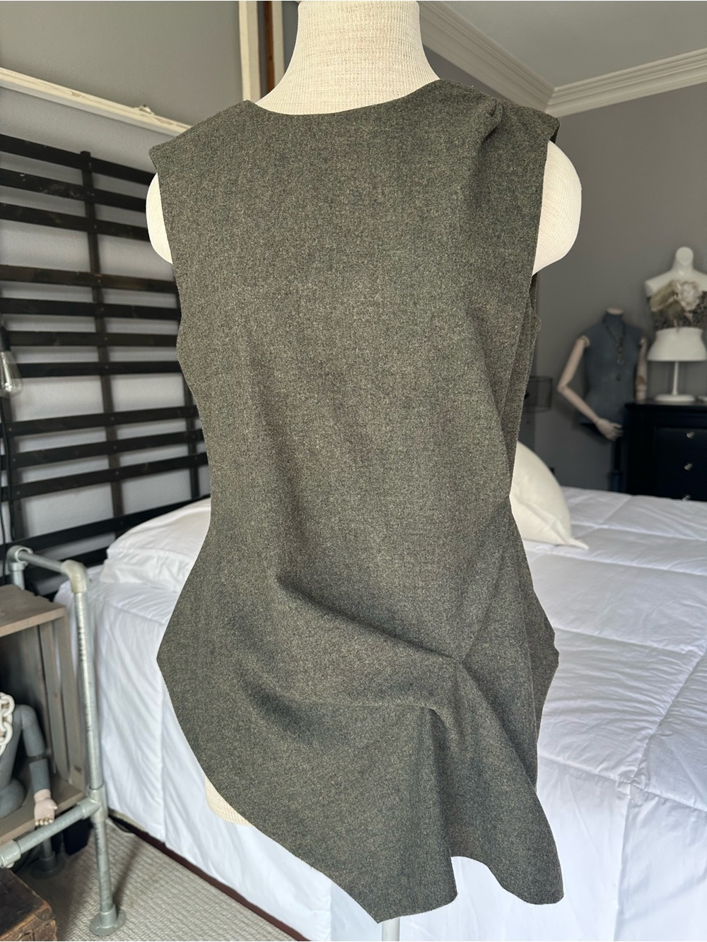 Zara Woman Olive Gray/Green Wool Blend Top size medium - Picture 8 of 16